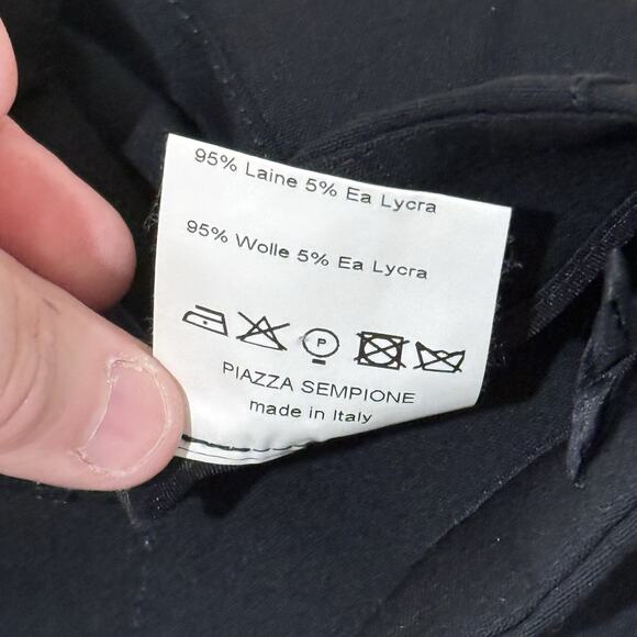 Piazza Sempione Italy Black Wool Marilyn Wide Leg Women 46 IT/US Size 10 Pants - Picture 4 of 10